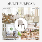 COLAMY Upholstered Dining Chairs Set of 2, Modern Kitchen Chairs with Back, Fabric Side Chair with Wood Legs for Dining Room Kitchen Restaurant, Beige COLAMY