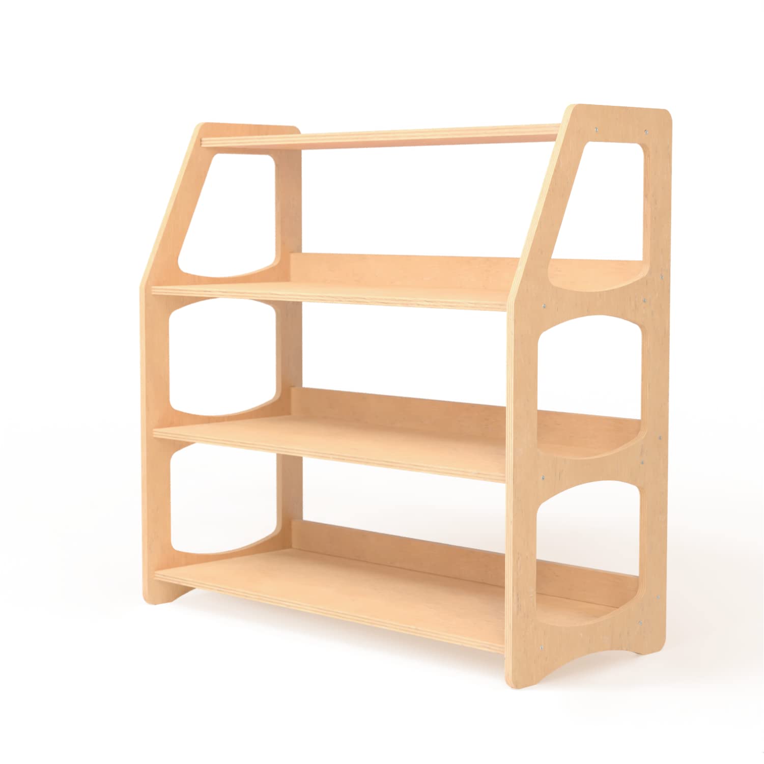 WOOD&ROOM Montessori-Inspired Toy and Book Organizer for Kids Room Shelf for Classroom and Home | Promotes Independence and Learning | Sturdy and Safe Bookcase for Toys and Books (Shelf 4L) - WoodArtSupply