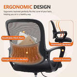 NEWBULIG Drafting Chair - Counter Height Adjustable Tall Office Desk Chair with Fixed Armrests and Comfortable Lumbar Support for Standing Desk, Deep Black NEWBULIG