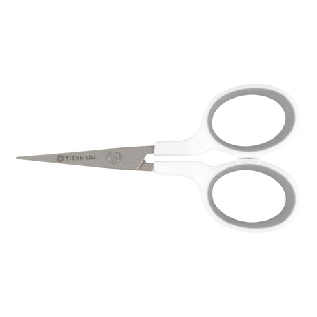 Westcott 4" Embroidery Scissors with Titanium-Bonded Blades for Crafting, Sewing & More (White/Gray) Westcott