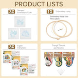 GLTAYLMY Cute Dogs Embroidery Kit for Beginners with Pattern and Instructions,3 Pack Cross Stitch Kits,1 Plastic Embroidery Hoops,Threads and Needles,Needlepoint Kit for Adults