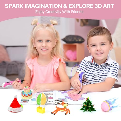 3D Pen Printing Drawing Book, Reusable Colorful Thick Paper Template with A Temperature Resistant Transparent Board, 40 Original Patterns Painting Graffiti Copy Book for Kids DIY Gift SONGTIY