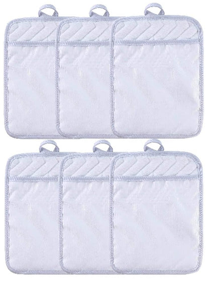 Sublimation Blanks 9"x7" Polyester/Cotton White Pot Holders with Sublimation Pocket DIY Set of 6