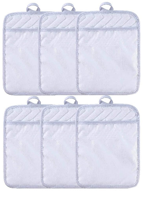 Sublimation Blanks 9"x7" Polyester/Cotton White Pot Holders with Sublimation Pocket DIY Set of 6 Tromic