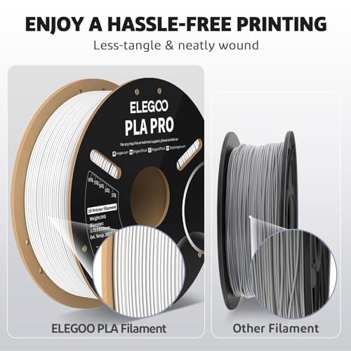 ELEGOO PLA PRO Filament 1.75mm Black 1KG, 30-250mm/s Printing Speed Improved Rigidity 3D Printer Filament Dimensional Accuracy +/- 0.02mm, 1kg Spool (2.2lbs) ELEGOO
