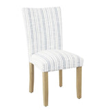 HomePop Classic Parsons Dining Chair -Blue Farmhouse Stripe (Set of 2) HomePop