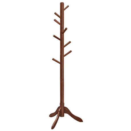 VASAGLE Solid Wood Coat Rack, Free Standing Coat Rack, Tree-Shaped Coat Rack with 8 Hooks, 3 Height Options, for Clothes, Hats, Bags, for Living Room, Bedroom, Home Office, Dark Walnut URCR01WN VASAGLE
