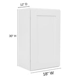 ONESTOCK White Shaker Wall Cabinet - Ready to Assemble, Perfect for Kitchen, Laundry, and Bathroom Storage - 18" W x 30" H x 12" D ONESTOCK