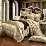 TUMAN Pro Duvet Cover Set European Luxury Satin Embroidery 3-Piece Bedding Set Soft Comfortable and Lightweight Rose Gold King Duvet Cover (No Quilt) (Rose Gold, King) TUMAN Pro