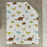 4 Pieces Toddler Bedding Set Dinosaur with Colorful Dinos and Monsters Toddler Comforter Sheet Set for Autumu and Winter Includes Comforter, Flat Sheet, Fitted Sheet and Pillowcase White UOZZI BEDDING