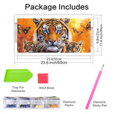 VAIIEYO 5D Special Shape Tiger Diamond Art Kits for Adults, Diamond Painting Animal, Diamond Painting Kit for Beginner, Drill Crystal Rhinestone Craft Canvas for Home Wall Decor Gift 12x24 inch VAIIEYO