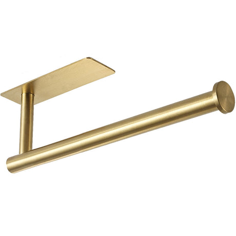 theaoo Gold Paper Towel Holder for Kitchen, Adhesive Under Cabinet Paper Towel Roll Rack for Bathroom Towel, Wall Mounted Matte Black, SUS304 Stainless Steel theaoo