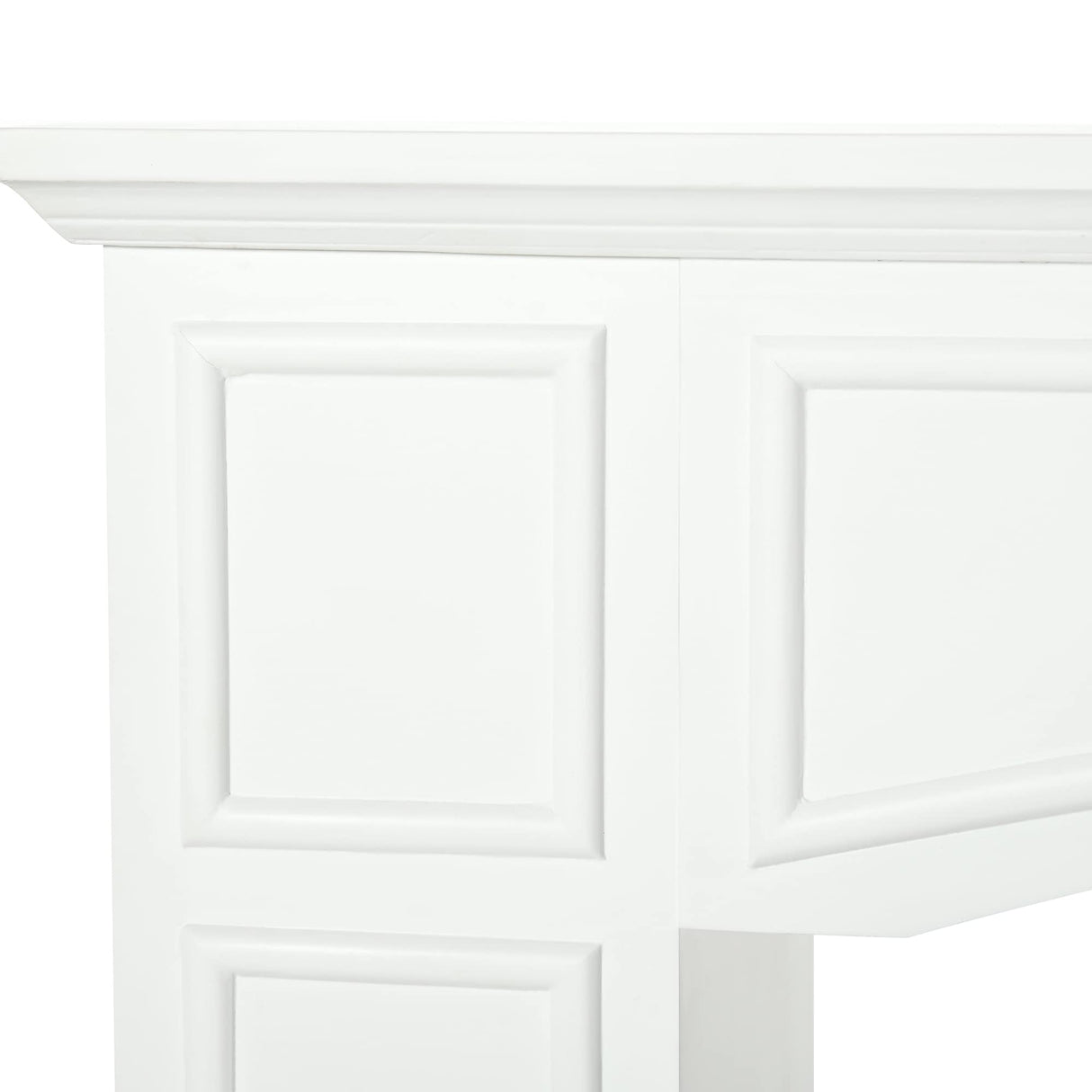 HOMCOM Modern Fireplace Mantel, Surround Mantels for Fireplace with Decorative Pattern Interior Width 29" White HOMCOM