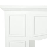 HOMCOM Modern Fireplace Mantel, Surround Mantels for Fireplace with Decorative Pattern Interior Width 29" White HOMCOM