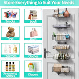 HapiRm Over Door Organizer Storage - Separable Door Organizer Hanging with 6 Metal Large Capacity Baskets for Bathroom Bedroom Kitchen Pantry Closet (Black) HapiRm