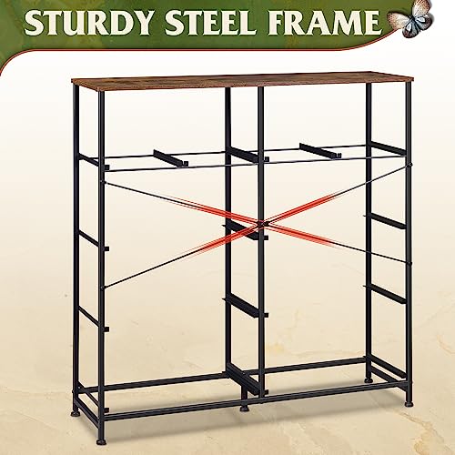 WLIVE Fabric Dresser for Bedroom, Storage Drawer Unit,Dresser with 10 Deep Drawers for Office, College Dorm, Black and Rustic Brown WLIVE