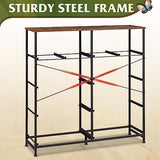 WLIVE Fabric Dresser for Bedroom, Storage Drawer Unit,Dresser with 10 Deep Drawers for Office, College Dorm, Black and Rustic Brown WLIVE