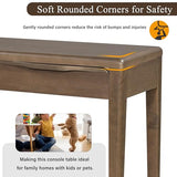 Merax 59.84'' Elegant Console Table with Oak Veneer,Light Luxury Entryway Table with 3 Drawers,Farmhouse Sofa Table with Soft-Corner Design,Suitable for Living Room, Foyer and Hallway, Brown Merax