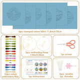 BEUNITONE Spring Landscape Embroidery Kit for Beginners, 6PC Needlepoint Kits with Hoops, Instructions, Threads, Needles, DIY Home Decor Craft for Adults, Creative Hand Embroidery Patterns for Gifts