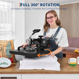 PIONEERWORKS Heat Press Machine 12 X 15 inch, 6 in 1 Shirt Printing Heat Transfer Machine 360° Swing Away, Digital Industrial-Quality Shirt Pressing Machine for Shirt, Hat, Mug, Plate, Orange PioneerWorks