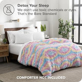 Bare Home Shaggy Fleece Duvet Cover Full Size - Boho Plush Duvet Cover - Super Soft & Luxury - Hidden Zipper Closure - All Season Bedding (Full, Multi Tie-Dye) Bare Home
