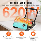 VEVOR Tumbler Heat Press Machine, Tumbler Press for 30OZ 20OZ Sublimation Straight Skinny Tumblers, with Knob Control Temp&Timer Setting for 11-16oz Mugs, Mug Press with Paper Heat Tape Gloves-Green VEVOR