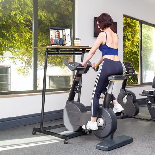Eocnrhe Treadmill Desk, Mobile Small Standing Desk with Wheels for Walking Pad, Portable Table for Laptop, Rolling Table Adjustable Height, Bedside Table Eocnrhe
