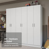 Madesa Garage Set 3 Pantry Storage Cabinet with 15 Utility Shelves 71" L Wooden Organization Unit for Garage - White Madesa