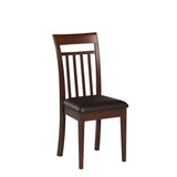 East West Furniture CAC-MAH-LC Capri Kitchen Dining Chairs - Faux Leather Upholstered Solid Wood Chairs, Set of 2, Mahogany East West Furniture