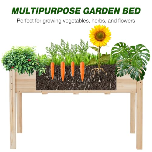 SweetBin Wooden Raised Garden Bed, 45”L X 23”W X 30”H Garden Planter with Legs for Vegetable, Flower, Herb, Elevated Wood Planter Box Stand，Perfect for Outdoor, Backyard, Patio, Gardening Balcony