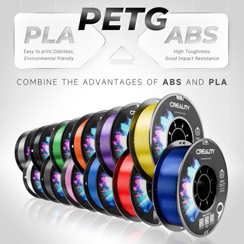 CREALITY PETG Filament 1.75mm 3D Printer Filament, 1kg (2.2lb) Neatly Wound Spool, Dimensional Accuracy ±0.03mm, 2024 Latest Batch, Fit for Ender, Bambu Lab, Anycubic,ELEGOO FDM Printers, Black Creality