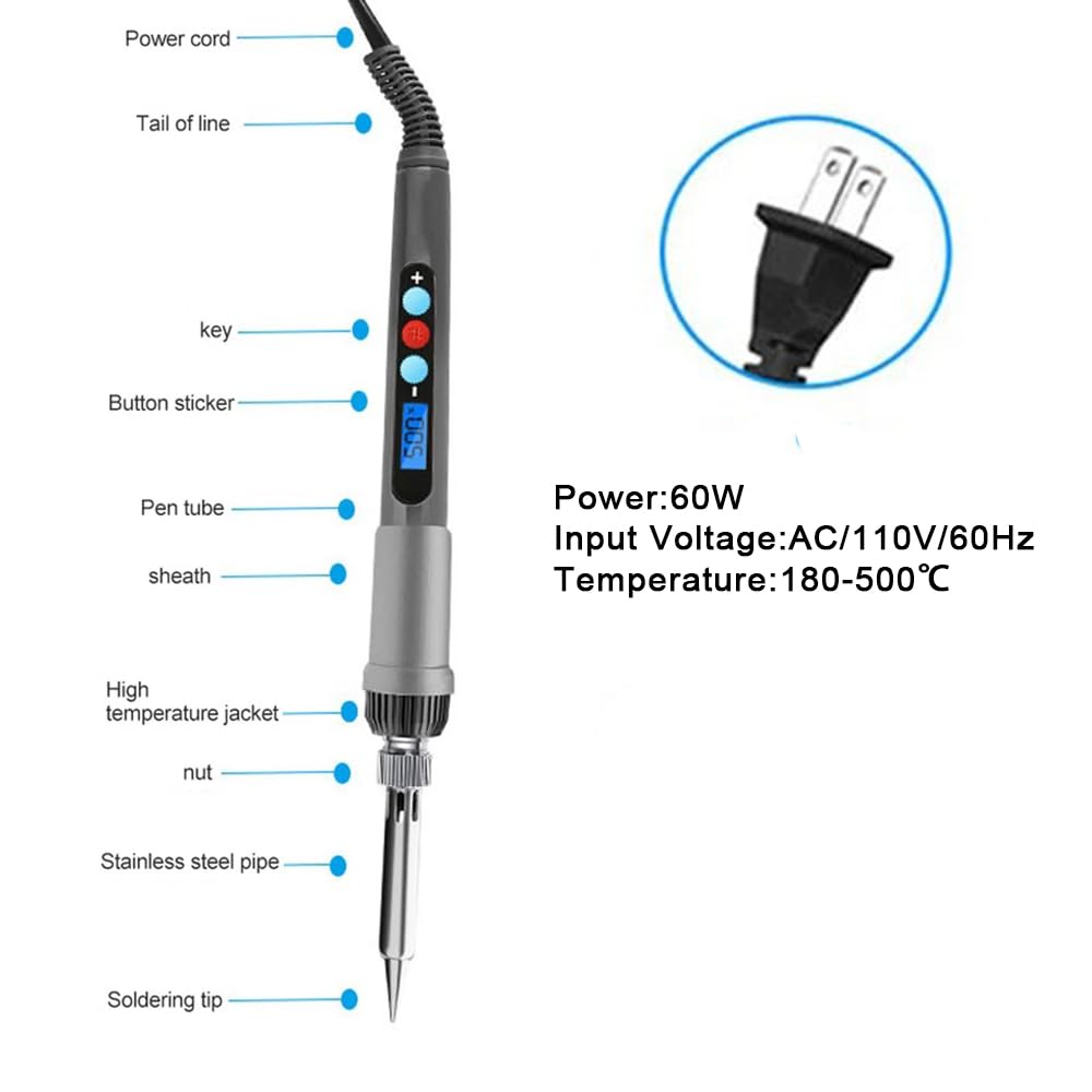 Casnorton 3D Printer Smoothing Tool Kit,3D Printing Modify Finishing Smoothing Solding Welding Iron Tool Cleaning Needle Soldering Iron with 8Pcs Brass Trimming Casnorton