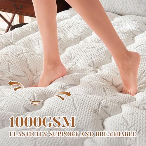 PRIMESOFT 100% Waterproof King Size Mattress Topper, Thick Pillow Top Mattress Pad，Up to 21 Inch Deep Pocket,Soft Breathable Mattress Pad for Back Pain, Protector Cover(White) Primesoft