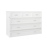 AFI, Northfield Queen Murphy Bed Chest with Mattress, Storage Drawer and Built-in USB Charger, White AFI
