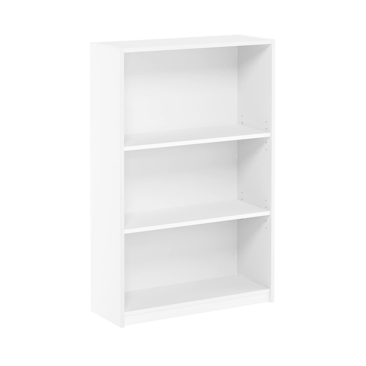 Furinno JAYA Book Shelf, 3-Tier Bookshelf, Bookcase with Adjustable Shelves, 9.5" x 24.5" x 40.3", for Living Room, Bedroom, Home Office, White Furinno