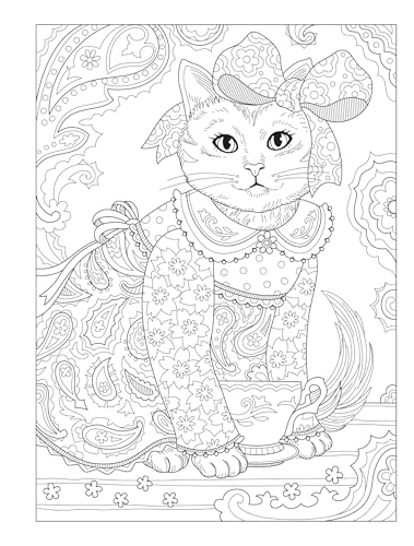 Creative Haven Best-Dressed Pets Coloring Book; Adorable Animals; REALLY Cute Dogs and Cats! (Adult Coloring Books: Pets)