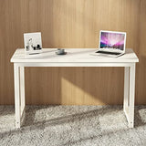 Tribesigns Modern Simple Computer Desk, 47 inch Office Desk Computer Table, Study Writing Study Desk for Home Office, White Tribesigns