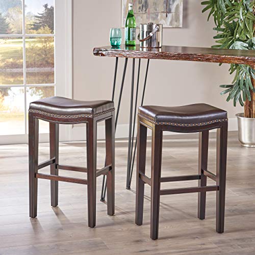 Christopher Knight Home Avondale Backless Bar Stools,12"D x 18.13"W x 30"H, 2-Pcs Set, Brown - WoodArtSupply