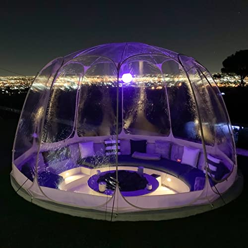 Alvantor Pop Up Bubble Tent - 12’ x 12’ Instant Igloo Tent - 8-10 Person Screen House for Patios - Large Oversize Weather Proof Pod - Cold Protection Camping Tent - Beige