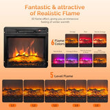 ROVSUN 26" Electric Fireplace Inserts with APP & Remote Control, 1400W Recessed Stove Heater with 8H Timer, 6 Flame Colors, 5 Brightness for Indoor Use, ETL ROVSUN