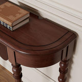 Etelifrank Solid Wood Console Table with Drawer – Dark Walnut Entryway Table with Scalloped Edge and Straight Legs, Narrow Accent Sofa Table for Living Room or Hallway(Dark Walnut) Etelifrank