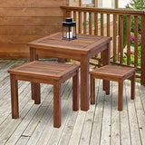Outsunny 3 Piece Outdoor Side Nesting Table Patio Set with Acacia Wood Build & Multi-Functional Design Outsunny