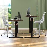 Smug Drafting Chair with Flip-up Arms, Height Adjustable Standing Tall Office Desk Chair with Foot Ring, Ergonomic Swivel Computer Chairs with Rolling Wheels, Grey SMUGDESK