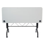 Office Star Resin Multipurpose Flip Training Table with Locking Casters for Home or Office Use, 5 Feet Light Gray Office Star Products