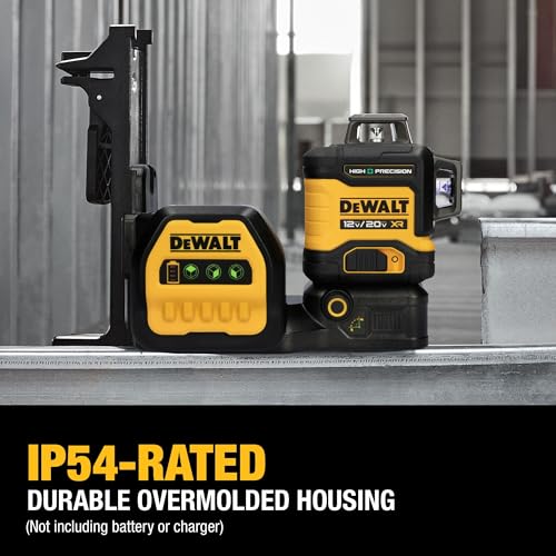 DEWALT 12V/20V MAX XR Line Laser, High Precision 3 X 360, Green, Battery and Charger Included (DCLE34033D1) DEWALT
