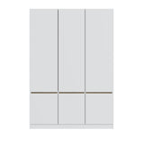 Merax 6-Doors Wooden Wardrobe Closet Storage Shelves and Hanging Rail for Clothes for Bedroom Organizer, White Merax