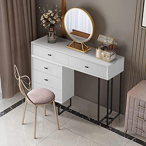UEV Large Vanity Desk with Drawers,Makeup Vanity Set with Movable 3-Drawer Chest,Modern Makeup Vanity Dressing Table(White) UEV