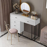 UEV Large Vanity Desk with Drawers,Makeup Vanity Set with Movable 3-Drawer Chest,Modern Makeup Vanity Dressing Table(White) UEV