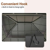 Warmally 11' x 13' Solid Wood Gazebo, Outdoor Cedar Framed Gazebo, Pavilion with Black Steel Hardtop for Patio, Deck, Garden, Backyard, Lawn Warmally