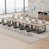 Tribesigns 8FT Conference Table, 94.49 L x 47.24 W x 29.53 H Inches Large Meeting Podcast Table for 10 People, Business Style Wooden Training Table with Strong Metal Frame for Office Conference Tribesigns